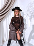 ROSE pattern mesh bodysuit "TO BLOOM HS9735" - CHOCO